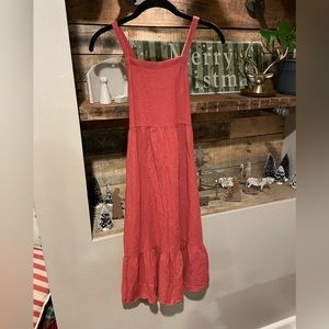 Old Navy Linen Dress - cross cross back - mauve/rust pink.